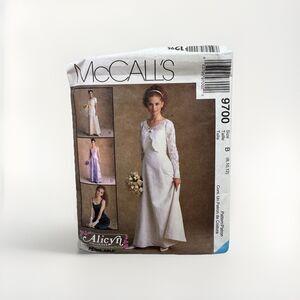 McCall's 9700 Sewing Pattern Crafts Size 8 10 Bridal Bridesmaid Dress Alicyn
